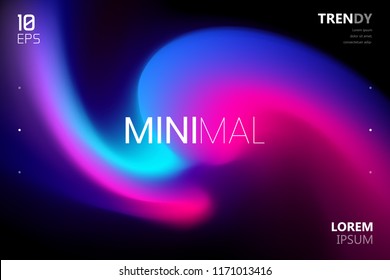 Trendy Minimalistic Fluid Blurred Gradient Background. Modern Backdrop for Poster, Brochure, Advertising, Placard, Invitation Card, Music Festival, Night Club, Landing Page Webside