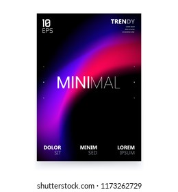 Trendy Minimalistic Fluid Blurred Gradient Black A4 Poster Design. Modern Background for Poster, Brochure, Advertising, Placard, Invitation Card, Music Festival, Night Club