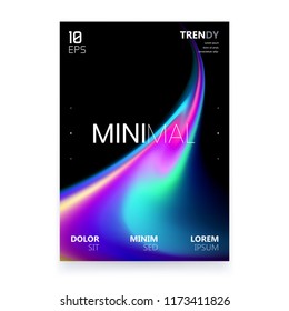 Trendy Minimalistic Fluid Blurred Gradient Black A4 Poster Design. Modern Background for Poster, Brochure, Advertising, Placard, Invitation Card, Music Festival, Night Club