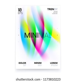 Trendy Minimalistic Fluid Blurred Gradient White A4 Poster Design. Modern Background for Poster, Brochure, Advertising, Placard, Invitation Card, Music Festival, Night Club