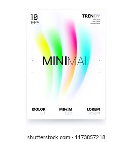 Trendy Minimalistic Fluid Blurred Gradient White A4 Poster Design. Modern Background for Poster, Brochure, Advertising, Placard, Invitation Card, Music Festival, Night Club