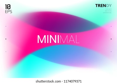Trendy Minimalistic Fluid Blurred Gradient Background. Modern Backdrop for Poster, Brochure, Advertising, Placard, Invitation Card, Music Festival, Night Club, Landing Page Webside