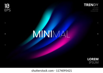 Trendy Minimalistic Fluid Blurred Gradient Background. Modern Backdrop for Poster, Brochure, Advertising, Placard, Invitation Card, Music Festival, Night Club, Landing Page Webside