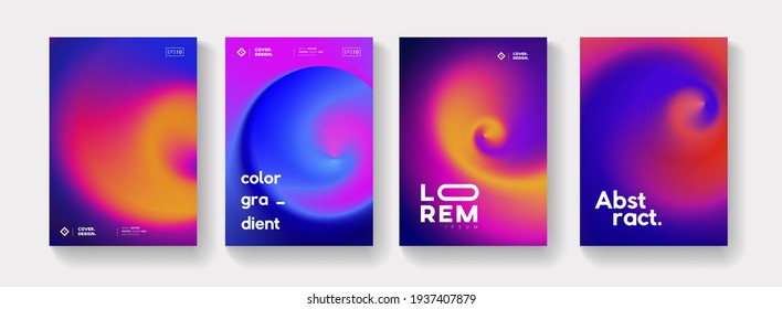 Trendy minimalistic vibrant blurred gradient posters collection  Set abstract colorful modern backgrounds  Cool Covers  Placards  Banners 