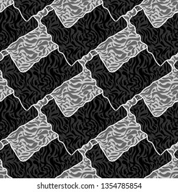 Trendy Mix animal skin prints , zebra, tiger, safari africa seamless pattern vector design for fashion, fabric . 