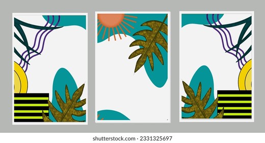 Trendy and modern Abstract art, Creative doodle art seamless pattern set , vector art ,Design