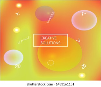 Trendy modern abstract background. Clean backdrop with bright rainbow colors. Vector illustration art. Yellow elegant and easy editable smooth banner template.