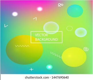 Trendy modern abstract background. Clean backdrop with bright rainbow colors. Vector illustration texture. Green elegant and easy editable smooth banner template.