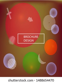 Trendy modern abstract background. Clean backdrop with colored bubbles and white shapes. Vector illustration texture. Red elegant and easy editable smooth banner template.