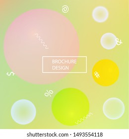 Trendy modern abstract background. Clean backdrop with colored bubbles and white shapes. Vector illustration vintage. Yellow elegant and easy editable smooth banner template.