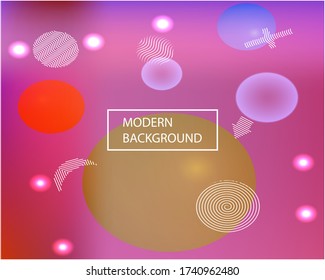 Marco abstracto moderno y moderno. Fondo limpio con burbujas de colores y formas blancas. Diseño de ilustración vectorial. Planilla de banner verde elegante y fácil de editar.