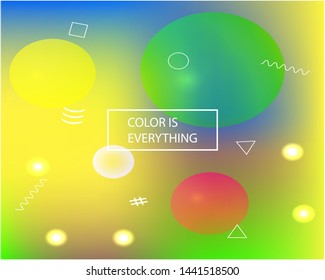 Trendy modern abstract background. Creative backdrop with bright rainbow colors. Vector illustration elements. Yellow elegant and easy editable smooth banner template.