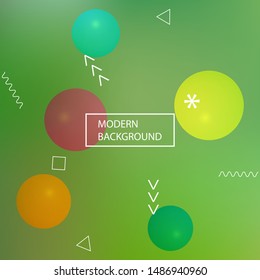 Trendy modern abstract background. Creative backdrop with simple muffled colors. Vector illustration art. Green elegant and easy editable smooth banner template.