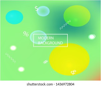 Trendy modern abstract background. Flat backdrop with bright rainbow colors. Vector illustration vintage. Green elegant and easy editable smooth banner template.