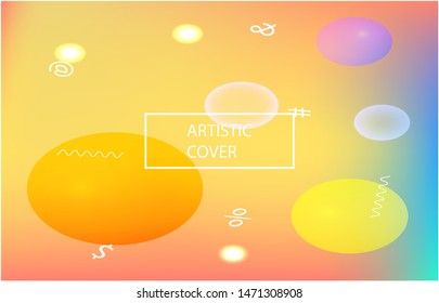 Trendy modern abstract background. Fluid backdrop with simple muffled colors. Vector illustration art. Blue elegant and easy editable smooth banner template.
