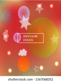 Trendy modern abstract background. Fluid backdrop with colored bubbles and white shapes. Vector illustration flyer. Blue elegant and easy editable smooth banner template.