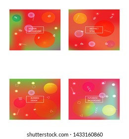 Trendy modern abstract background. Fresh backdrop with bright rainbow colors. Vector illustration pastel. Red elegant and easy editable smooth banner template.