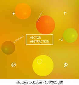 Trendy modern abstract background. Fresh backdrop with colored bubbles and white shapes. Vector illustration space. Orange elegant and easy editable smooth banner template.