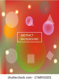 Trendy modern abstract background. Futuristic backdrop with colored bubbles and white shapes. Vector illustration texture. Blue elegant and easy editable smooth banner template.