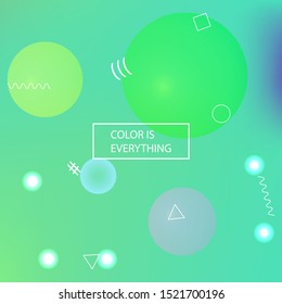 Trendy modern abstract background. Liquid backdrop with colored bubbles and white shapes. Vector illustration elements. Blue elegant and easy editable smooth banner template.