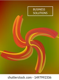 Trendy modern abstract background. Original creative backdrop with a blend. Green, orange, yellow and red eco template for your projects, poster, banner or graphic design.