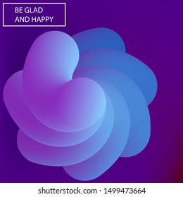 Trendy modern abstract background. Original fluid backdrop with colored blend. Blue, violet and white celebration template for your creative projects, graphic design, user interface or app.
