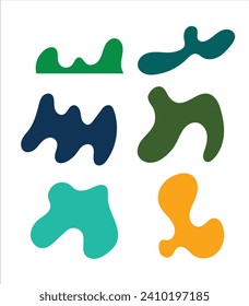 Fondo abstracto moderno de moda con formas simples, objetos, figuras. Patrón geométrico colorido. Elementos gráficos vectoriales de moda para el diseño. Brutalismo de impresión monocromo moderno.  Divertido colorido sin costura
