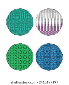 Trendy modern abstract background With Simple Shapes, Objects, Figures. Colorful Geometric Pattern. Trendy vector graphic elements for design. Modern monochrome print brutalism.  Fun colorful seamless