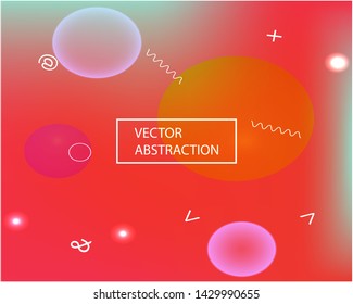 Trendy modern abstract background. Vector illustration flyer. Fluid backdrop with bright rainbow colors. Red elegant and easy editable smooth banner template.