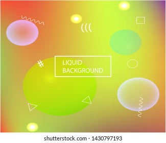 Trendy modern abstract background. Vector illustration pastel. Fluid backdrop with bright rainbow colors. Yellow elegant and easy editable smooth banner template.