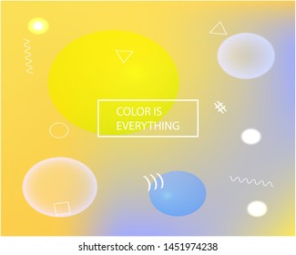 Trendy modern abstract background. Vector illustration texture. Liquid backdrop with simple muffled colors. Yellow elegant and easy editable smooth banner template.