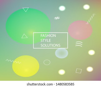 Trendy modern abstract background. Vector illustration elements. Flat backdrop with simple muffled colors. Green elegant and easy editable smooth banner template.