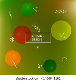 Trendy modern abstract background. Vector illustration elements. Light backdrop with simple muffled colors. Green elegant and easy editable smooth banner template.