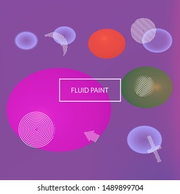 Trendy modern abstract background. Vector illustration pastel. Colorful backdrop with colored bubbles and white shapes. Violet elegant and easy editable smooth banner template.