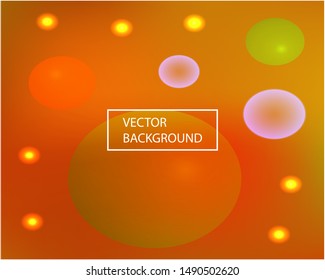 Trendy modern abstract background. Vector illustration elements. Creative backdrop with colored bubbles and white shapes. Orange elegant and easy editable smooth banner template.