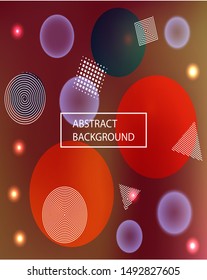Trendy modern abstract background. Vector illustration concept. Original backdrop with colored bubbles and white shapes. Red elegant and easy editable smooth banner template.