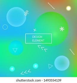 Trendy modern abstract background. Vector illustration concept. Futuristic backdrop with colored bubbles and white shapes. Blue elegant and easy editable smooth banner template.