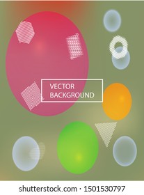 Trendy modern abstract background. Vector illustration flyer. Liquid backdrop with colored bubbles and white shapes. Green elegant and easy editable smooth banner template.