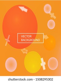 Trendy modern abstract background. Vector illustration pastel. Light backdrop with colored bubbles and white shapes. Orange elegant and easy editable smooth banner template.