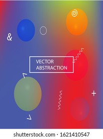 Trendy modern abstract background. Vector illustration space. Futuristic backdrop with colored bubbles and white shapes. Green elegant and easy editable smooth banner template.