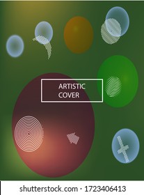 Trendy modern abstract background. Vector illustration space. Commercial backdrop with colored bubbles and white shapes. Violet elegant and easy editable smooth banner template.