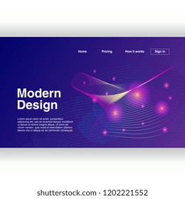 Trendy modern abstract geometric design for landing page background template. Eps10 vector illustration.