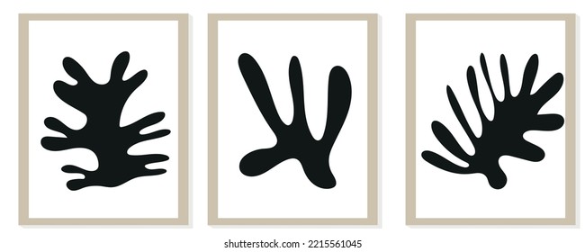 Trendy modern abstract matisse composition with geometric organic shape vector illustration