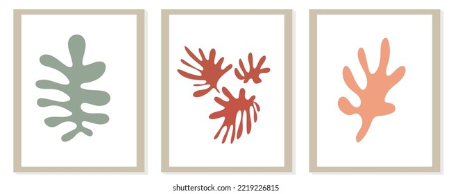 Composición de matismo abstracta moderna a la moda con ilustración de forma orgánica geométrica vectorial