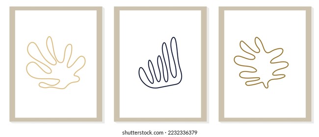 Trendy modern abstract matisse composition with geometric organic shape vector illustration