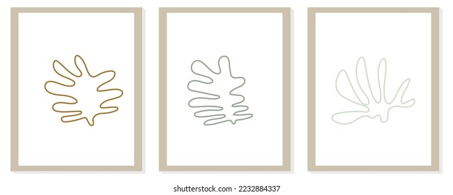 Composición de matismo abstracta moderna a la moda con ilustración de forma orgánica geométrica vectorial
