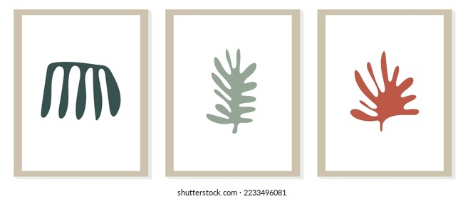 Trendy modern abstract matisse composition with geometric organic shape vector illustration