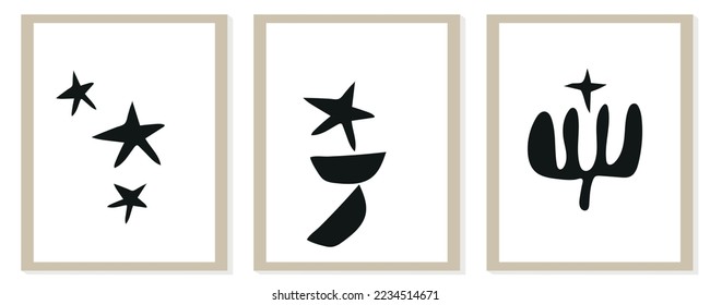 Composición de matismo abstracta moderna a la moda con ilustración de forma orgánica geométrica vectorial