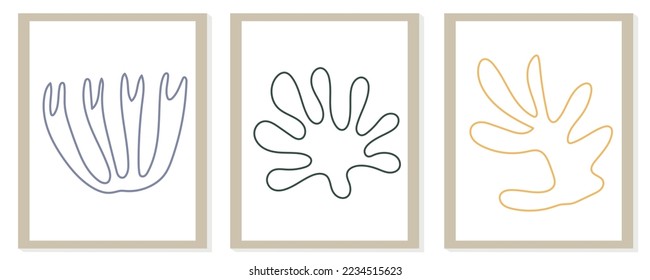 Trendy modern abstract matisse composition with geometric organic shape vector illustration