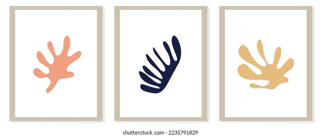 Trendy modern abstract matisse composition with geometric organic shape vector illustration